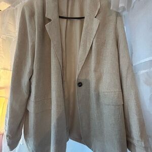 Beige Linen Blazer